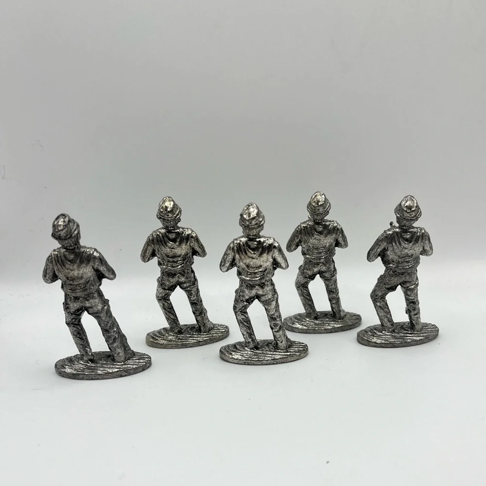 Vintage Miniature Pewter Fly Fisherman with Fishing Pole Figurine Charm